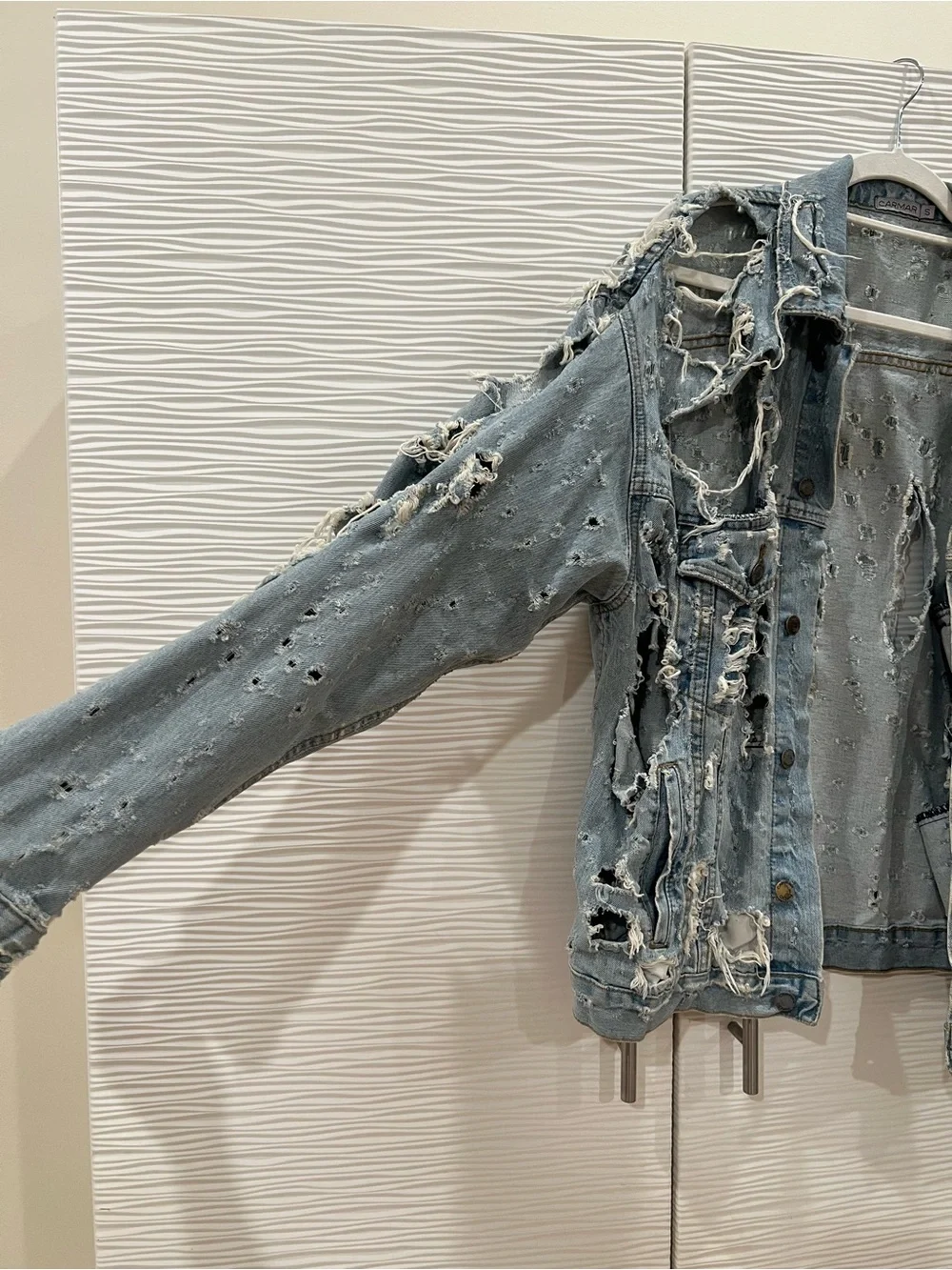Carmar Light Blue Distressed Oversized Denim Jacket